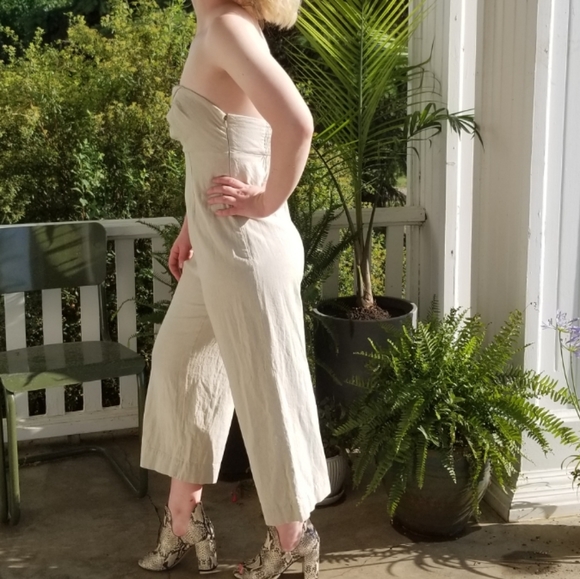 Urban Outfitters linen strapless wide-leg jumpsuit - Picture 13 of 16